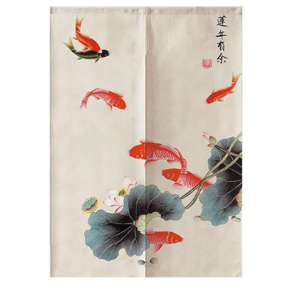Eucalyptus Green Leaves Vines Botanical Japanese Noren Curtains Asian Art New - Picture 11 of 12